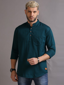 tallwalker Men Solid Straight Kurta