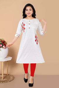 Sevgi Girls Embroidered A-line Kurta