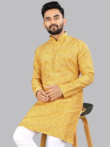 Svatantra Men Printed Straight Kurta