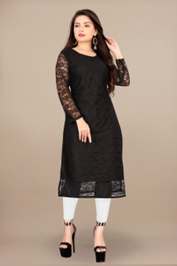 Shree Guru Fashion Mart Women Embroidered Straight Kurta