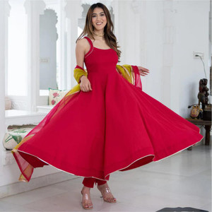 DKलिशा महिलाओं के लिए सॉलिड अनारकली कुर्ता