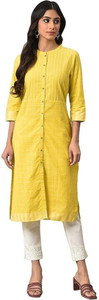 W Women Geometric Print Straight Kurta