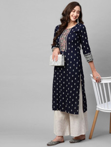 JAFFRY EMBROIDERY Women Printed Straight Kurta