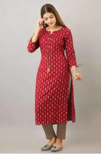 ORAANA Women Floral Print Straight Kurta