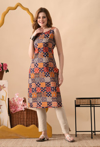 Deepyog Women Floral Print Straight Kurta