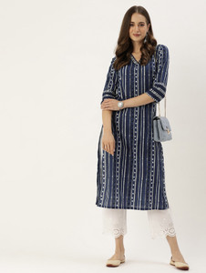 ALLEN WEAVE Women Printed Straight Kurta