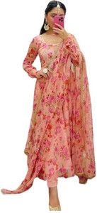 विनायक क्रिएशन महिलाओं के लिए फ्लोरल प्रिंट अनारकली कुर्ता