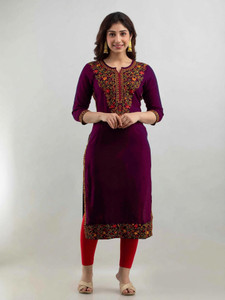 GOMOSWA INTERNATIONAL Women Embroidered A-line Kurta