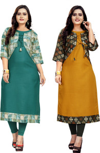 S K Enterprise Women Printed Straight Kurta