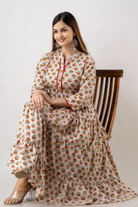 Yaltas Women Printed Anarkali Kurta