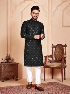 Men Embroidered, Embellished Kurta