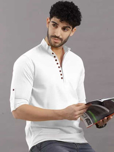 VELLOSTA Men Solid Straight Kurta