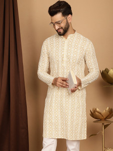 SOJANYA Men Embroidered Straight Kurta