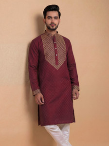 Tibra Collection Men Embroidered Straight Kurta