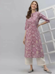 HEARTLOOM Women Floral Print Straight Kurta