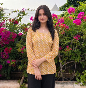saadgee Casual Printed Women Yellow Top
