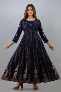 KHOWAL Women Floral Print Anarkali Kurta