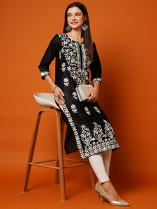 Gosriki Women Embroidered Straight Kurta