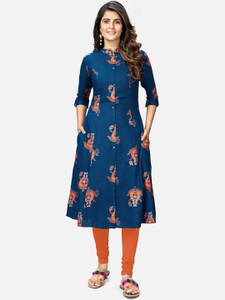 VBUYZ Women Floral Print Straight Kurta