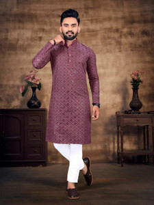 Shantam Creation Men Embellished Straight Kurta