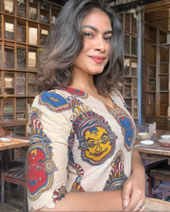 JEENYCREATION Women Printed, Tribal, Kalamkari, Abstract Straight Kurta