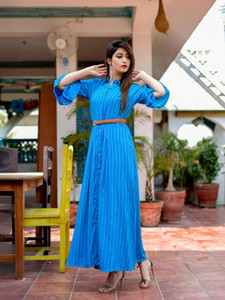 KETAKI FASHION Women Striped Frontslit Kurta