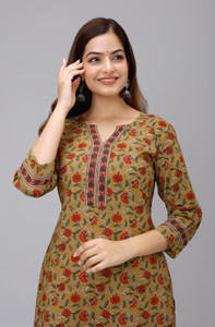 GREYSHADE Women Floral Print Straight Kurta