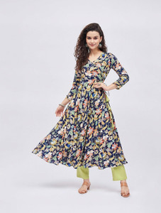 Tissu Women Floral Print Flared Kurta