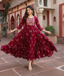 TXU Women Embroidered Anarkali Kurta