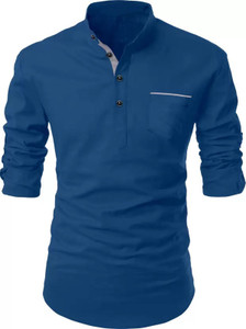 DEELMO Men Solid Straight Kurta