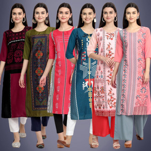 EthnicBasket Women Printed Straight Kurta