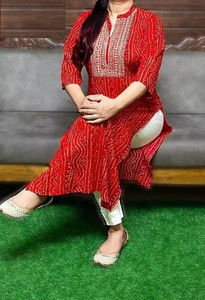 DhawanVenture Women Printed Straight Kurta