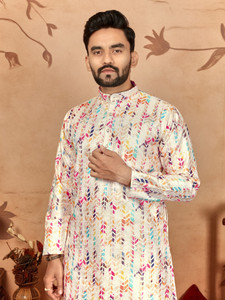 CELLUX Men Printed Straight Kurta
