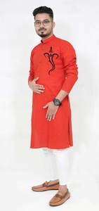 Rainbow Cloths Men Printed Straight Kurta