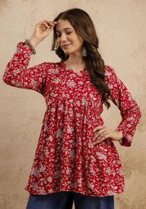 Mialo fashion Women Floral Print Flared Kurta