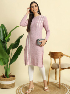 KILVESTED Women Self Design Straight Kurta