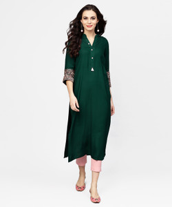GERUA BY LIBAS Women Solid Straight Kurta