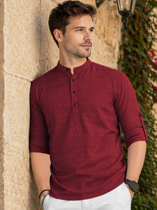 VeBNoR Men Self Design Straight Kurta