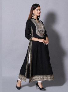 THE FOMCHA Women Printed Asymmetric Kurta