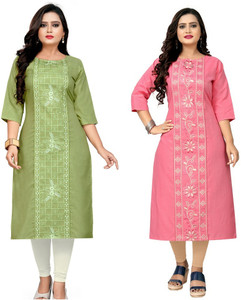 Hetsa Women Embroidered Straight Kurta