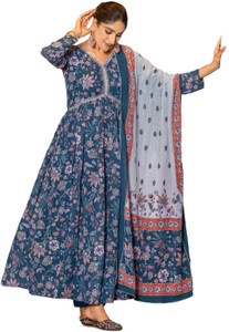 rankar Women Floral Print Anarkali Kurta