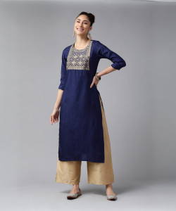 Indo Era Women Embellished Straight Kurta