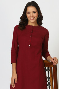 W Women Solid Straight Kurta