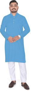 MOUDLIN Men Solid Straight Kurta