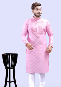 Tibra Collection Men Embroidered Straight Kurta