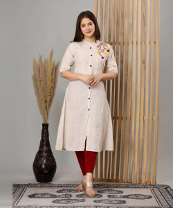 Dizon Women Embroidered A-line Kurta
