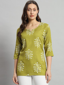 Mialo fashion Casual Printed Women Green Top