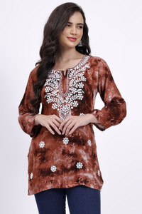 JN LOFTY Women Chikan Embroidery Straight Kurta