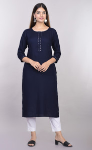 VEDANA Women Solid Straight Kurta