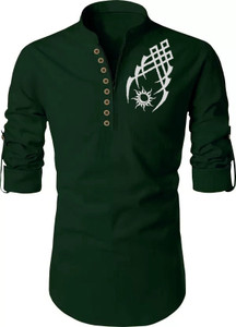 DEEMOON Men Printed Straight Kurta